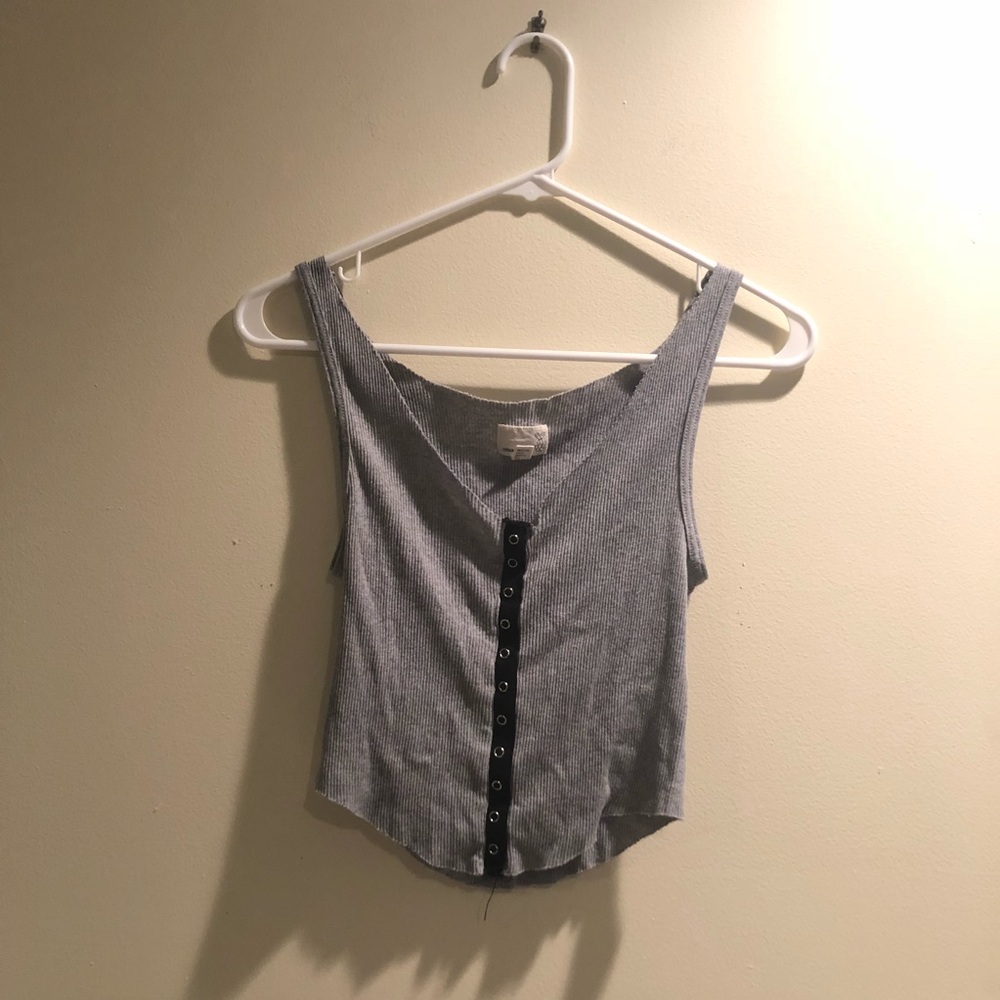 Urban Outfitters Grey Tank Top w/ Button Design